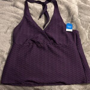 Lands’ End Purple Women's Halter Swim Top